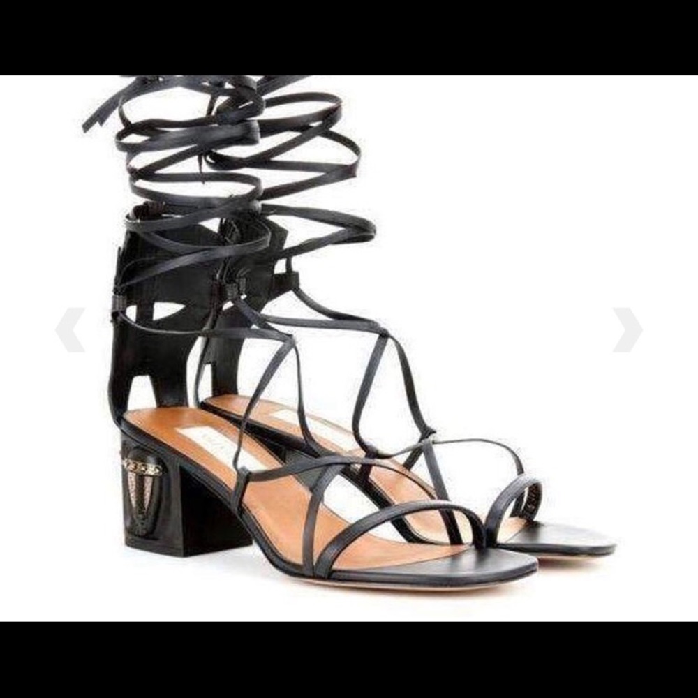 VALENTINO GLADIATOR TRIBAL MASK LEATHER SANDALS